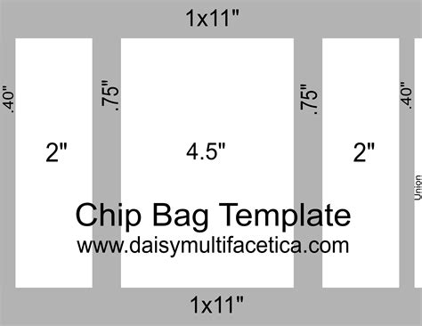 potato chip bag dimensions